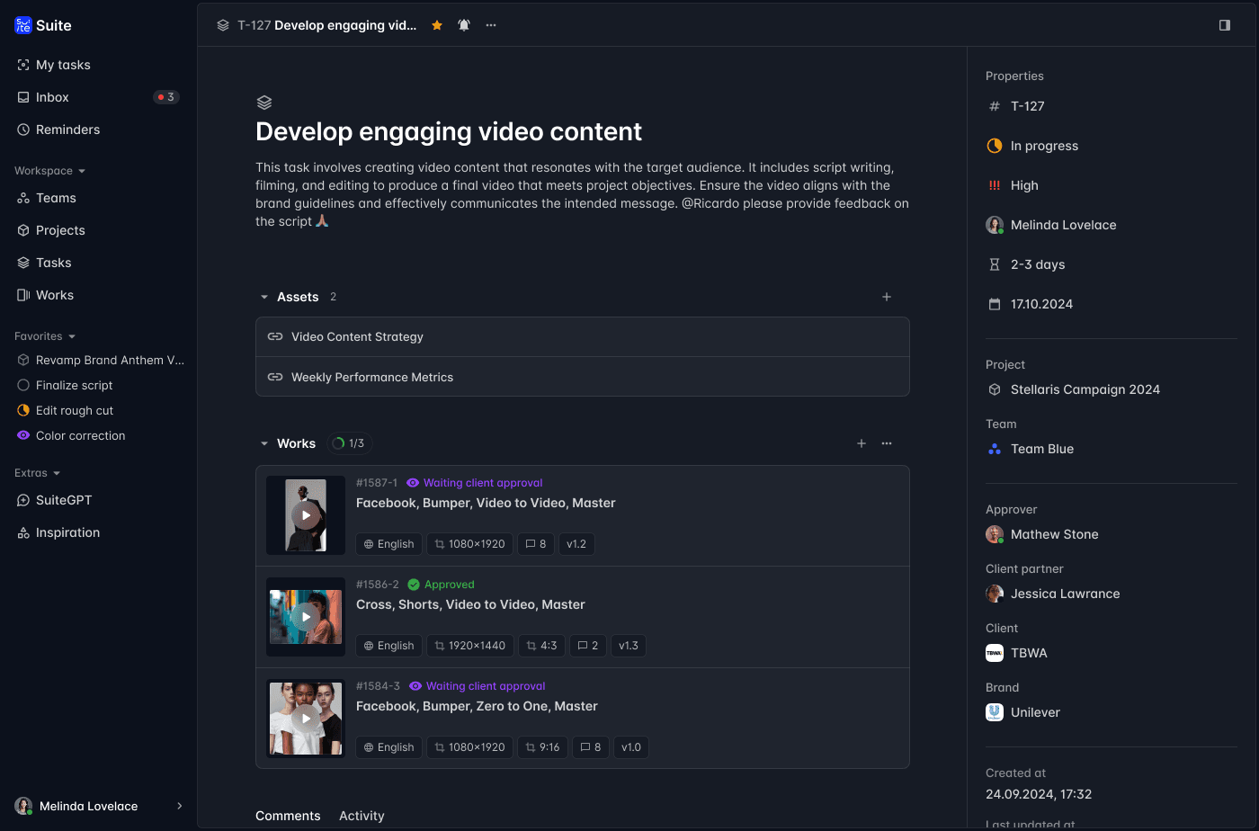 Suite by 9-16 | Creativity comes into being as performance with Suite.